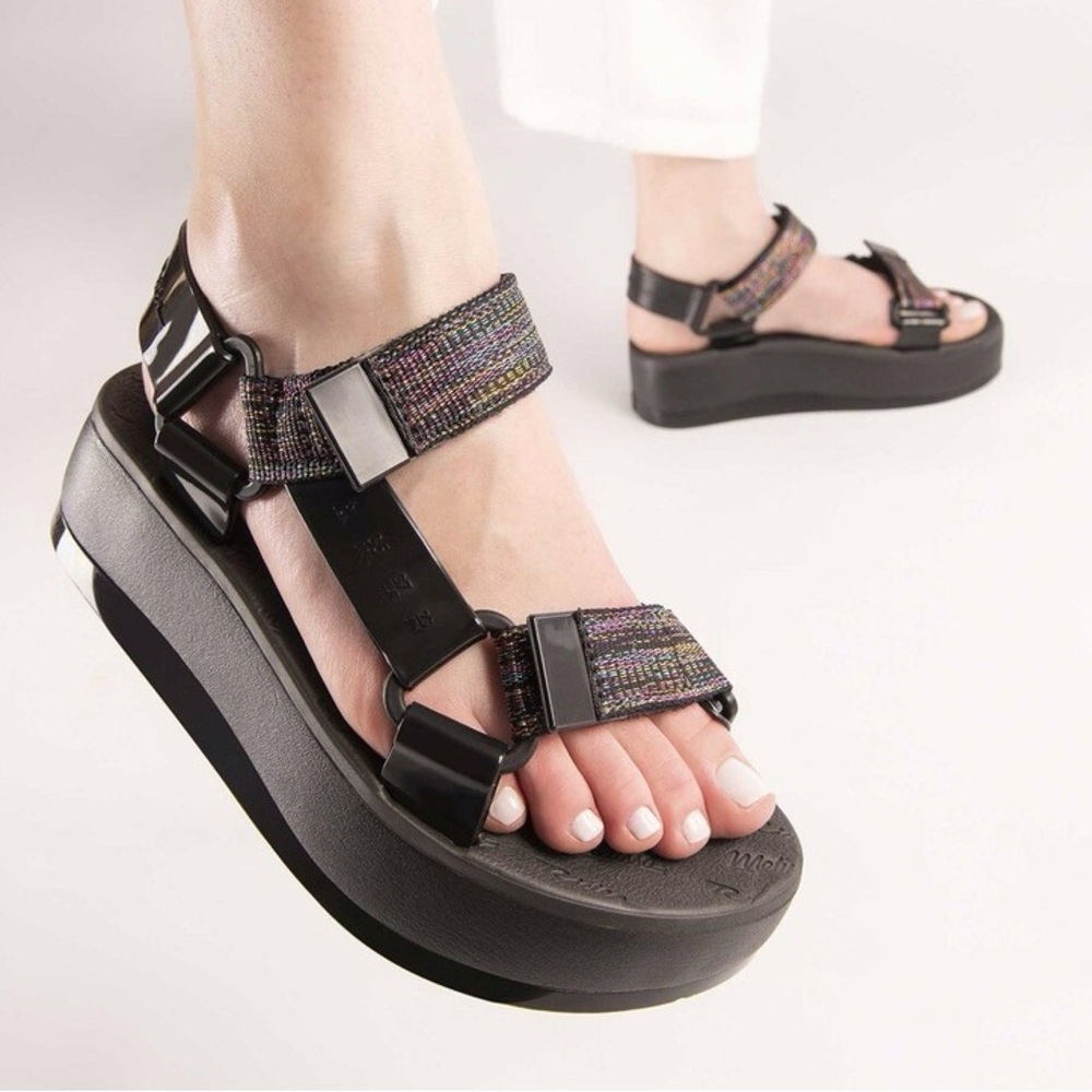 Melissa x Rider black platform sandals